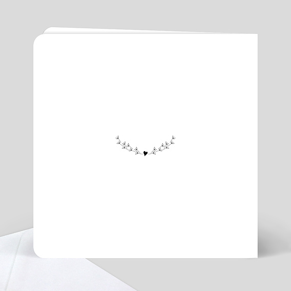 Faire-part bar mitzvah Coeur Bucolique Simple Verso