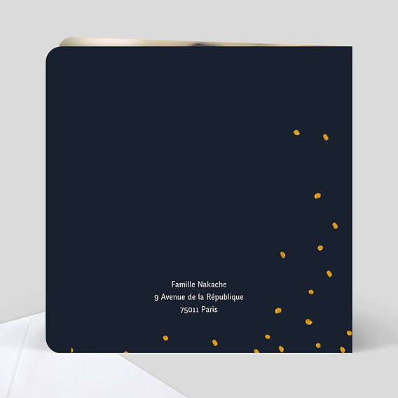 Faire-part bar mitzvah Poussière d'Étoiles Verso