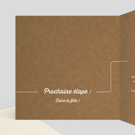 Faire-part bar mitzvah Timeline Kraft Intérieur Gauche