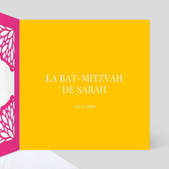 Faire-part bar mitzvah Découpe Mille et Une Nuits Intérieur Droit