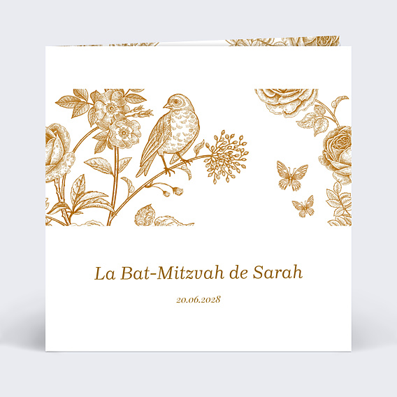 Faire-part bar mitzvah Découpe Baroque