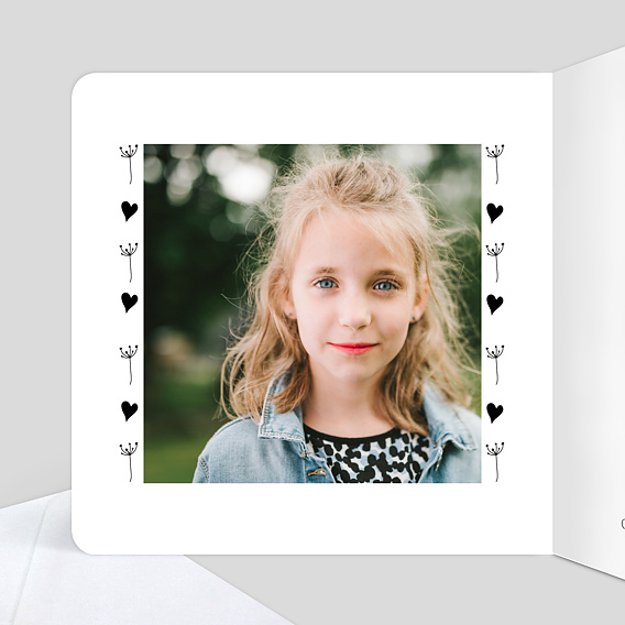 Faire-part bar mitzvah Coeur Bucolique Simple Intérieur Gauche