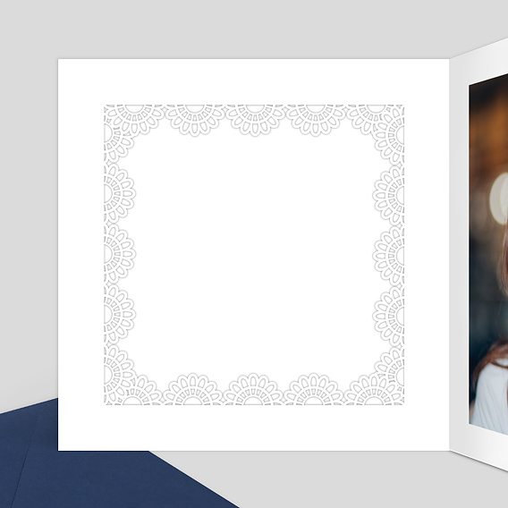 Faire-part bar mitzvah Découpe Cadre Dentelle Intérieur Gauche