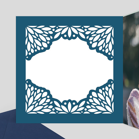 Faire-part bar mitzvah Découpe Dentelle Intérieur Gauche