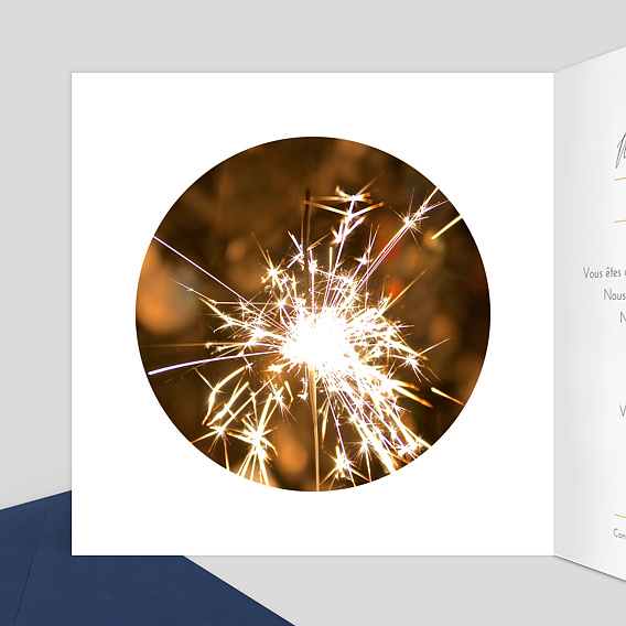 Faire-part bar mitzvah Dorure Couronne Photo Intérieur Gauche