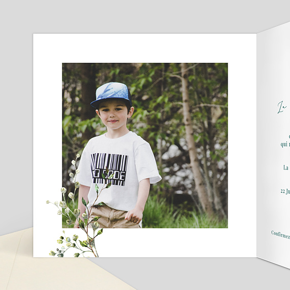 Faire-part bar mitzvah Herbarium Intérieur Gauche