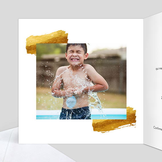 Faire-part bar mitzvah Jolie Peinture Intérieur Gauche