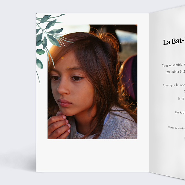 Invitation Bat Mitzvah luxe Intérieur Gauche