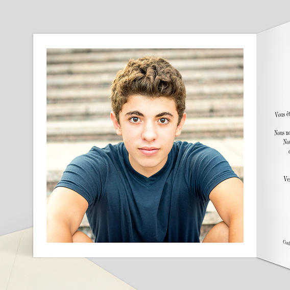 Faire-part bar mitzvah Dorure Couronnée Intérieur Gauche