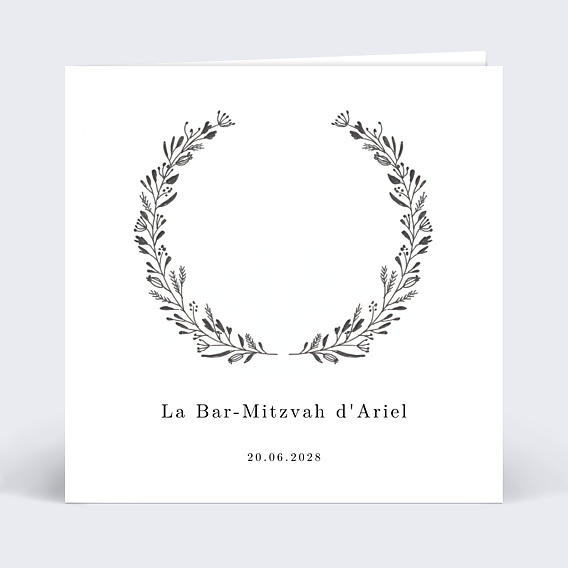 Faire-part bar mitzvah Découpe Couronnée