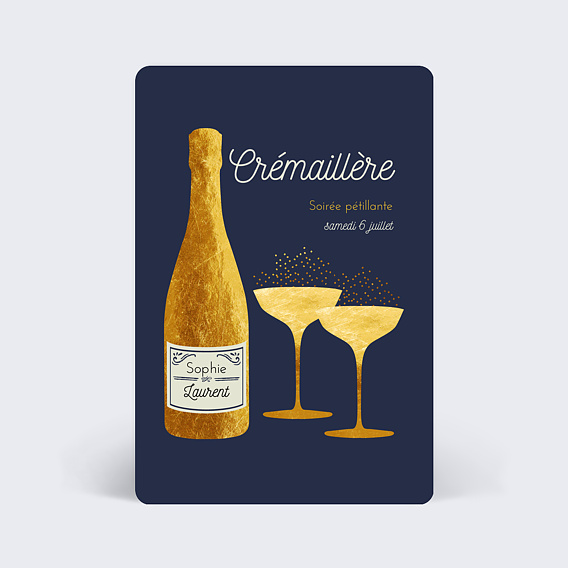 Carte d'invitation Bulles Ocre