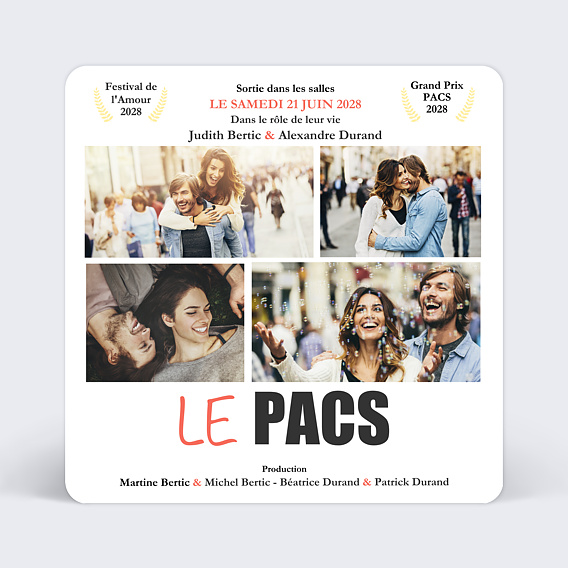 Faire part Pacs Affiche de Film