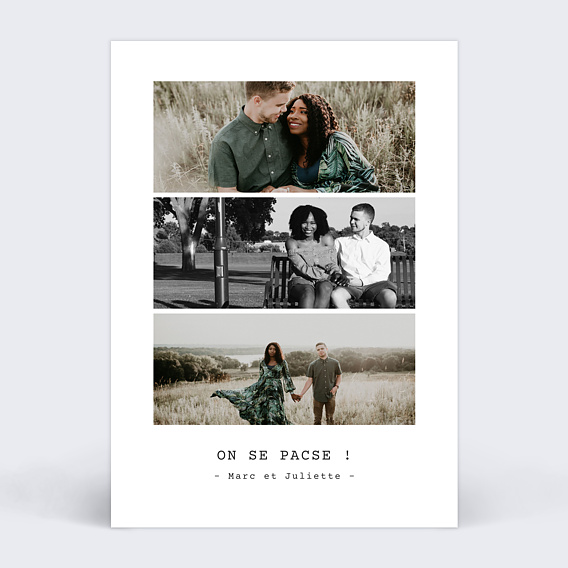 Faire part Pacs Polaroïd Simple lll