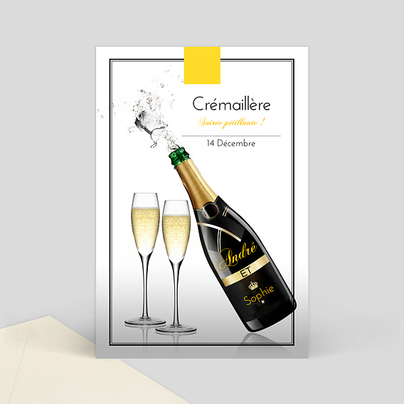 Carte d'invitation champagne
