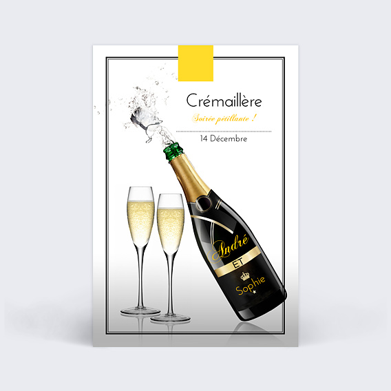 Carte d'invitation Champagne