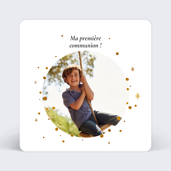 Carte de communion Golden dots