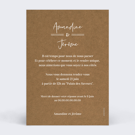 Faire part pacs Bohème Verso