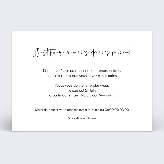 Faire part pacs Charme Classique Photo Verso