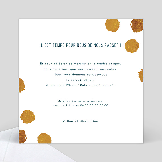 Faire part pacs Graphique Chic Verso