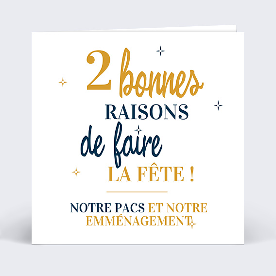 Faire-part Pacs 2 en 1