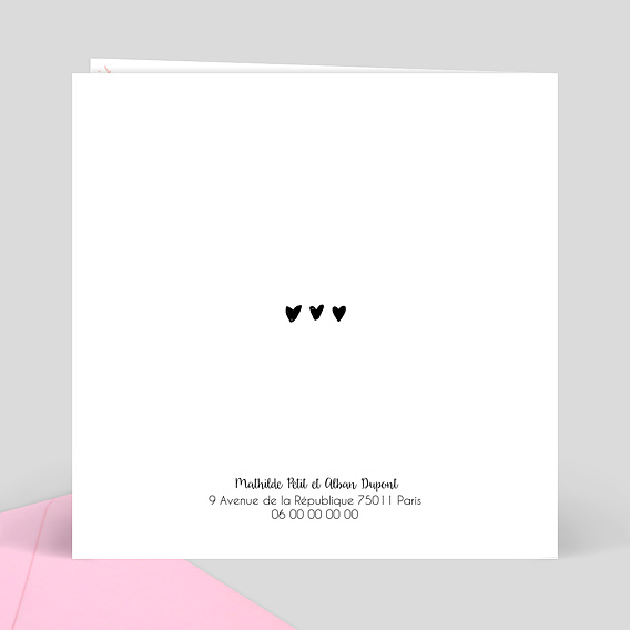 Faire part pacs Pacs Illustré Verso