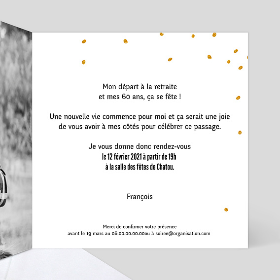 Carte d'invitation Poussières Étoiles Intérieur Droit