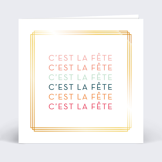 Invitation Anniversaire Adulte Dorure C'est la Fête 