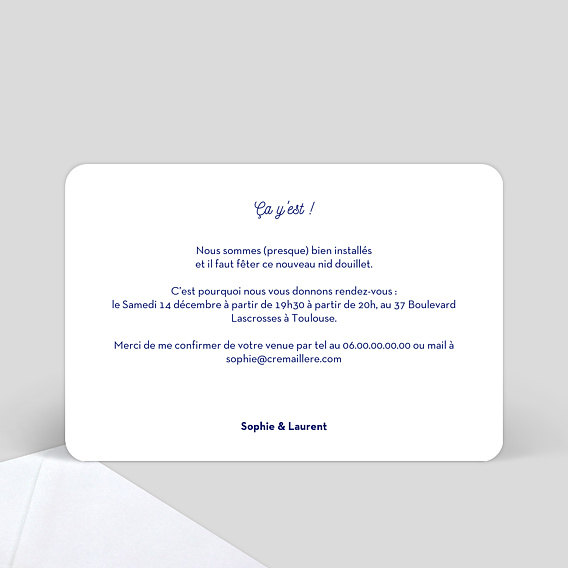 Carte d'invitation Bulles Ocre Verso