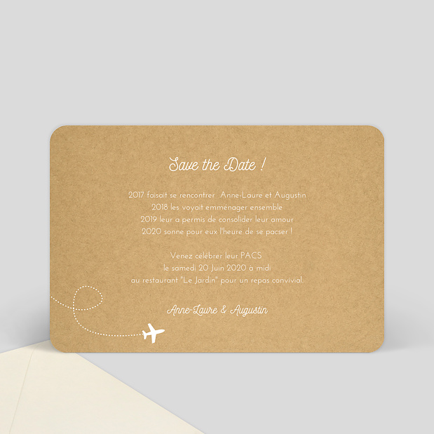 Carte Pacs Carnet de Voyage Verso