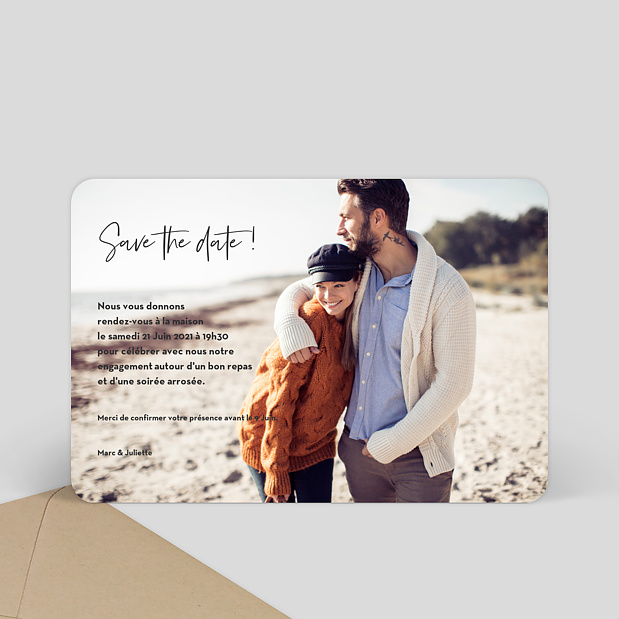 Carte Pacs Photos Typographie Verso