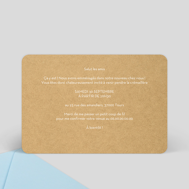 Invitation Cremaillere Kraft Popcarte