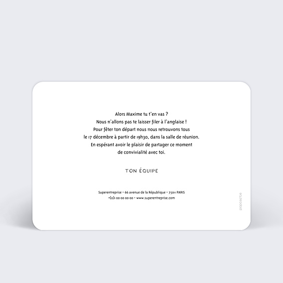 Carte de départ Pot de Départ Tirets Verso