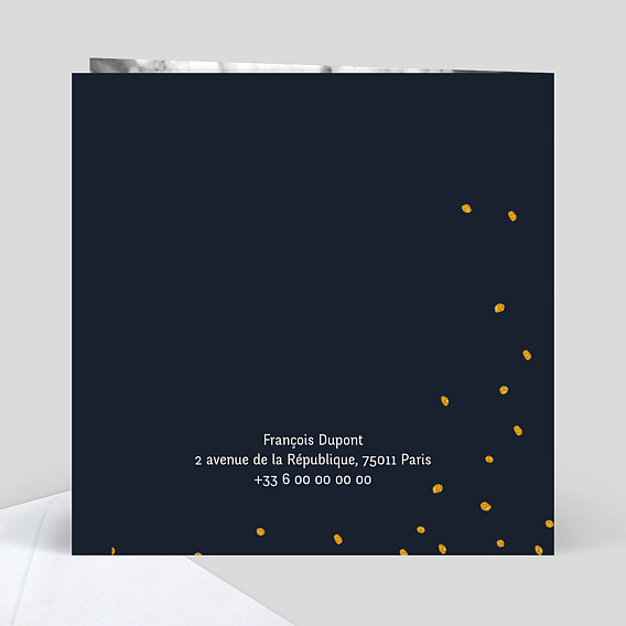 Carte d'invitation Poussières Étoiles Verso