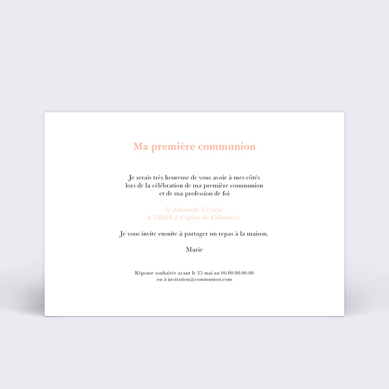 Faire-part Communion Joli Multi