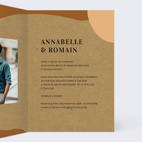 Faire part pacs Artkraft Intérieur Droit