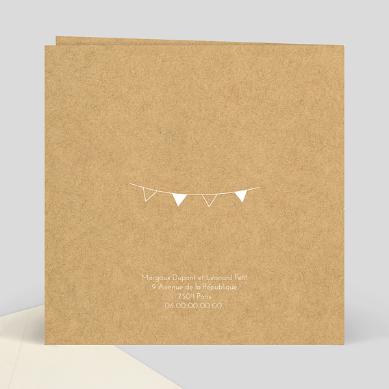 Faire part pacs Bucolique Verso