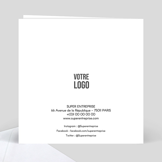 Invitation professionnelle Découpe Inauguration Cadre Verso