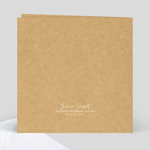 Carte d'invitation Lauriers Verso