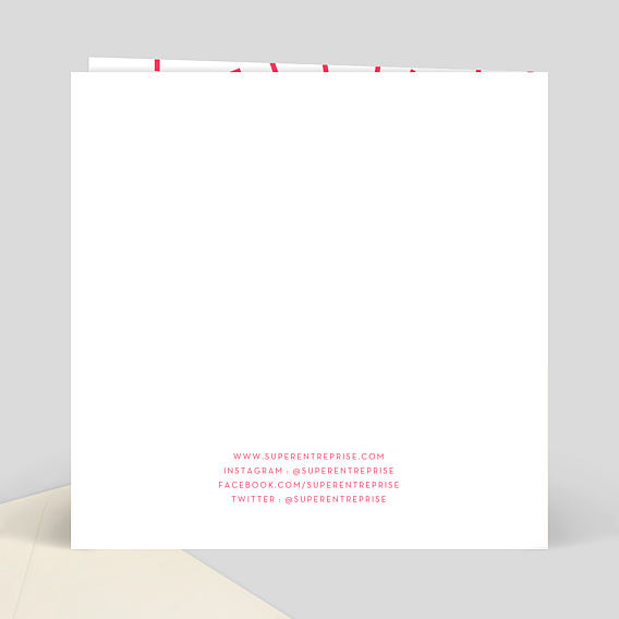 Invitation professionnelle Pop-Art Verso