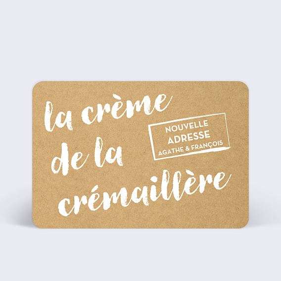 Carte d'invitation Crémaillère Kraft Recto