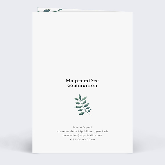 Faire-part communion Luxe Verso