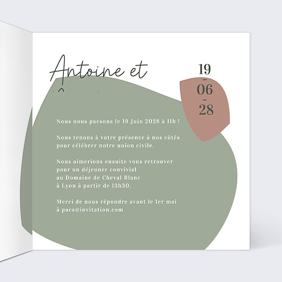 Faire-part Pacs Argile