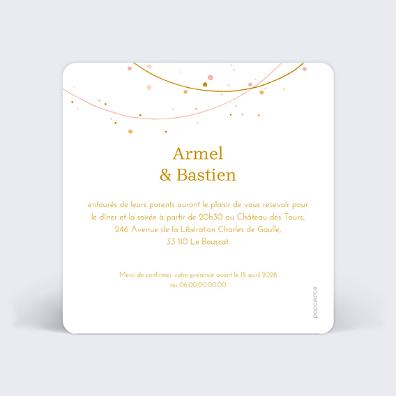 Cartes Invitation Mariage Fairy Lights