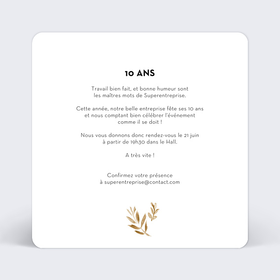 Invitation Professionnelle Golden Jungle