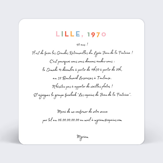 Invitation Toutes Occasions Devinette Colorée