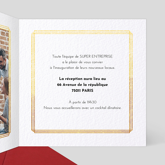 Invitation professionnelle Inauguration Esprit Gatsby Intérieur Droit