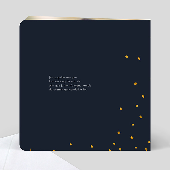 Faire-part communion Poussière d'Étoiles Verso