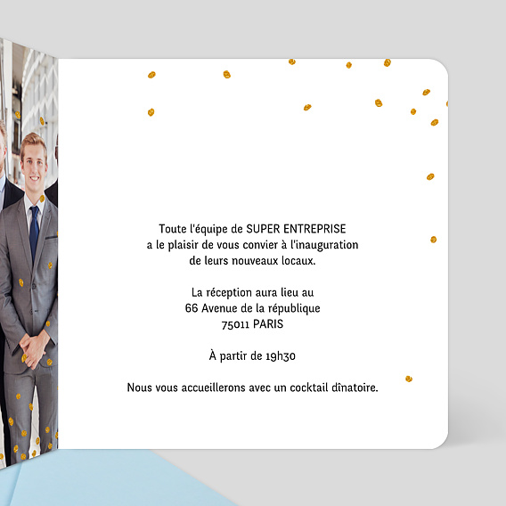 Invitation professionnelle Team Building Intérieur Droit