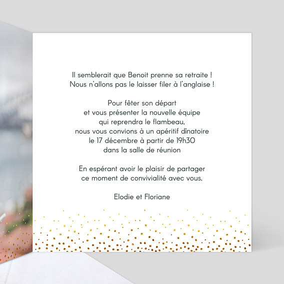 Carte de départ Élégance Intérieur Droit