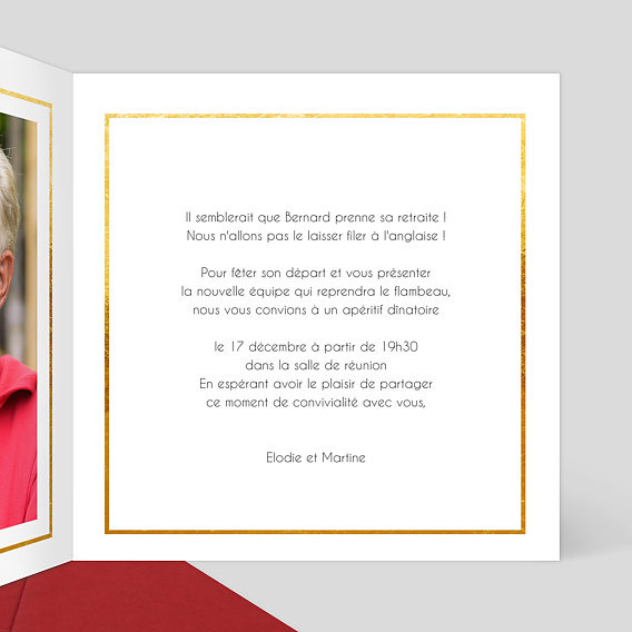 Carte de départ Joli Cadre Intérieur Droit